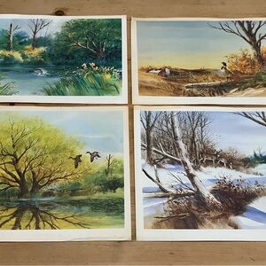 Vintage 1970s Nature Landscape Art Prints Set